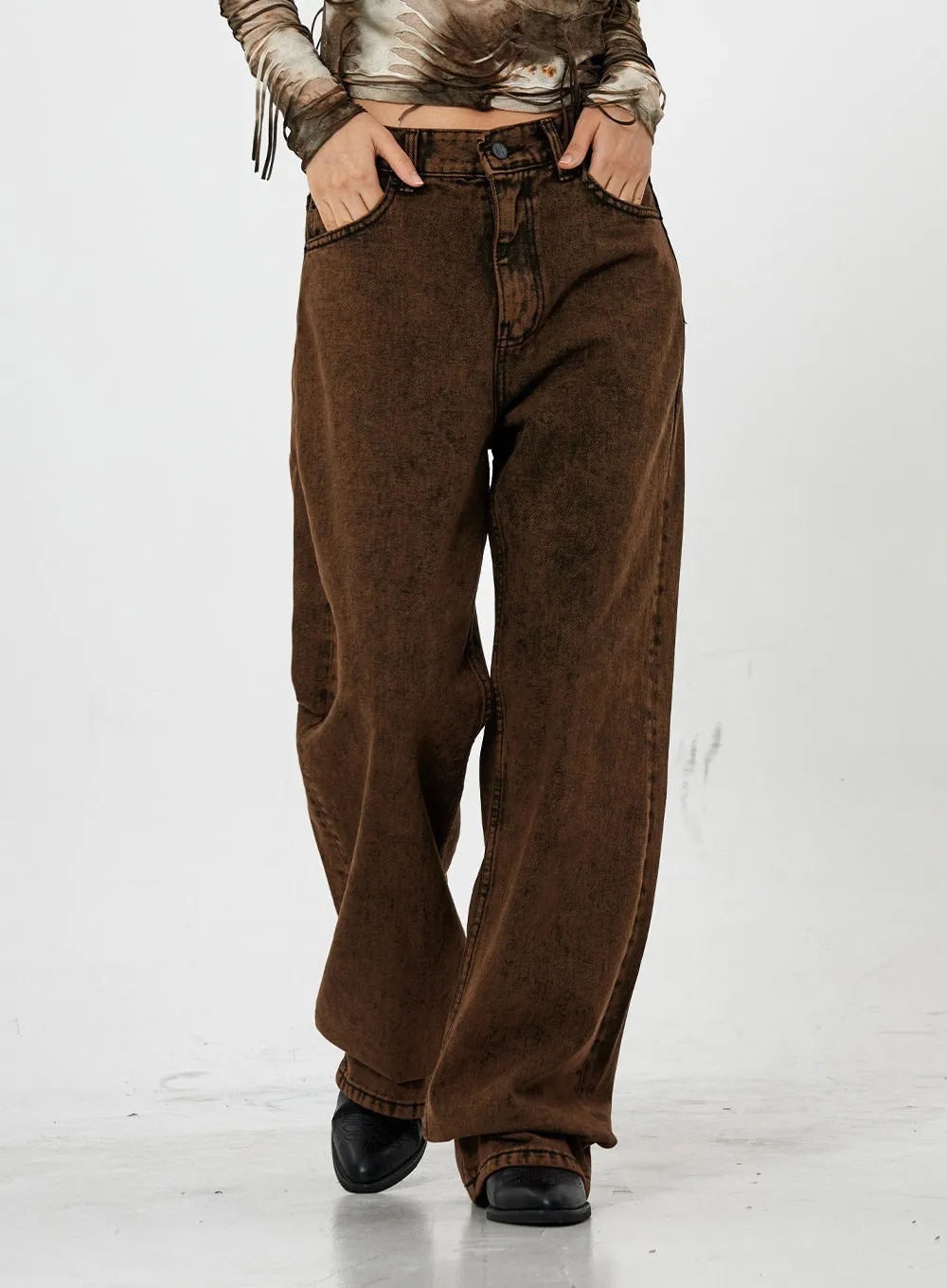 Washing Wide Jeans Unisex CS21 sold by Lewkin product image thumbnail 2