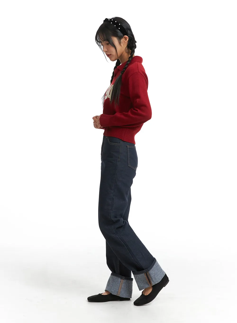 Straight Leg Jeans OJ404 sold by Lewkin product image thumbnail 4