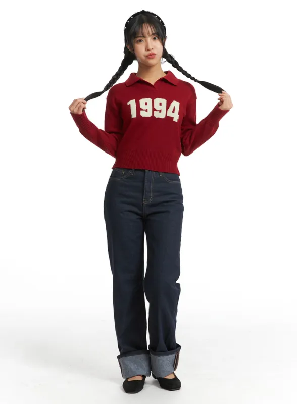 Straight Leg Jeans OJ404 sold by Lewkin