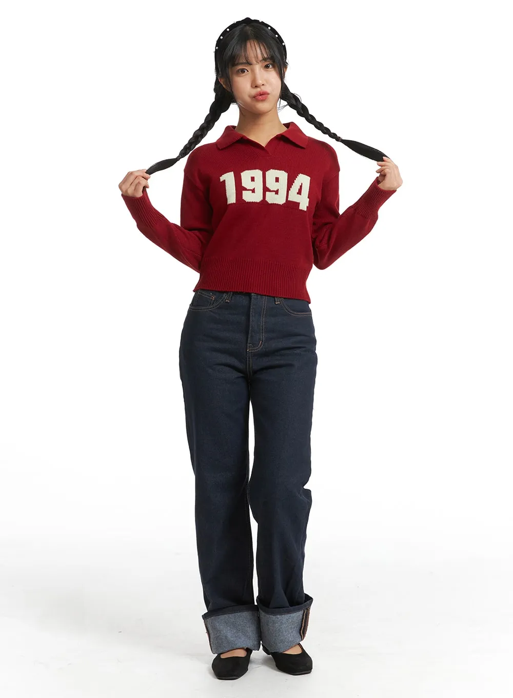 Straight Leg Jeans OJ404 sold by Lewkin