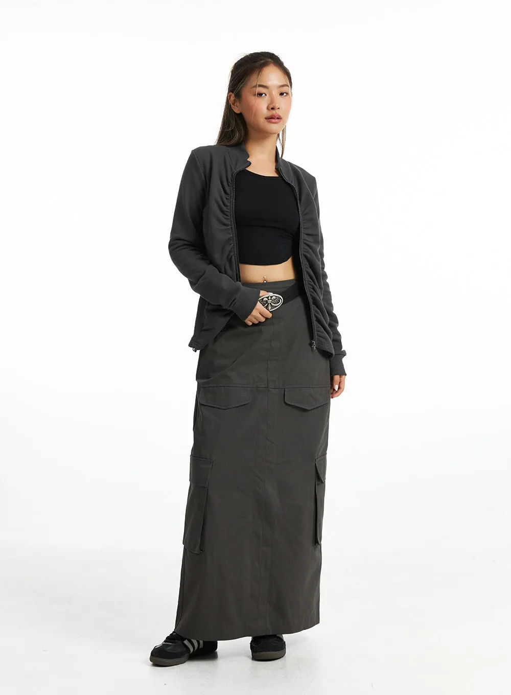 City Safari Pocketed Maxi Skirt CO318 sold by Lewkin product image thumbnail 4