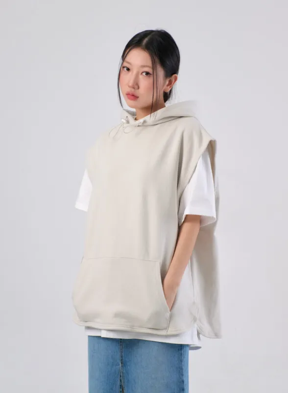 Oversized Hoodie Vest IA305 sold by Lewkin