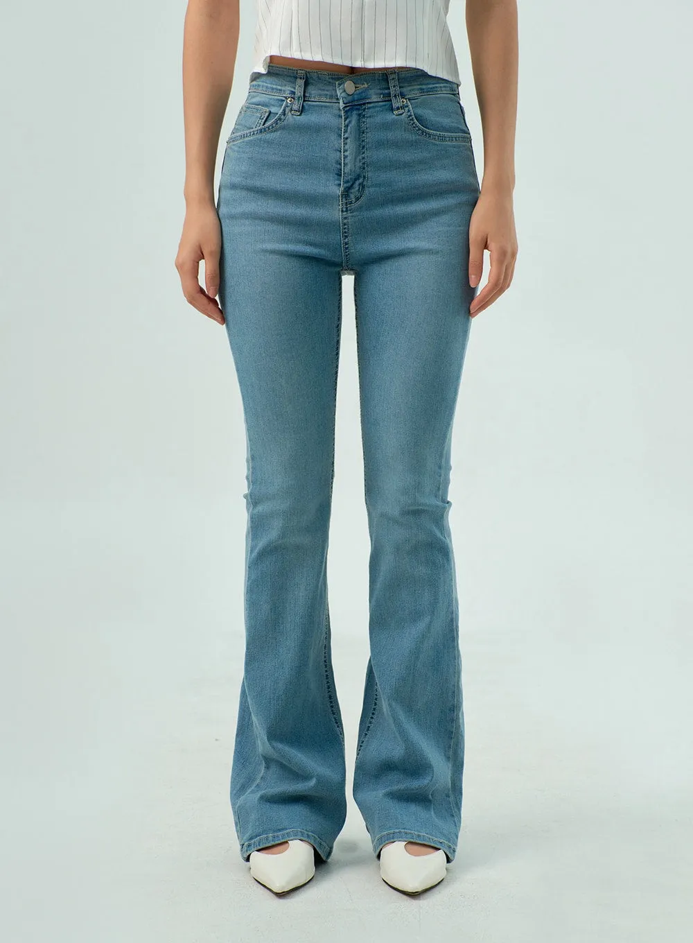 Light Wash Bootcut Jeans CY330 sold by Lewkin product image thumbnail 5