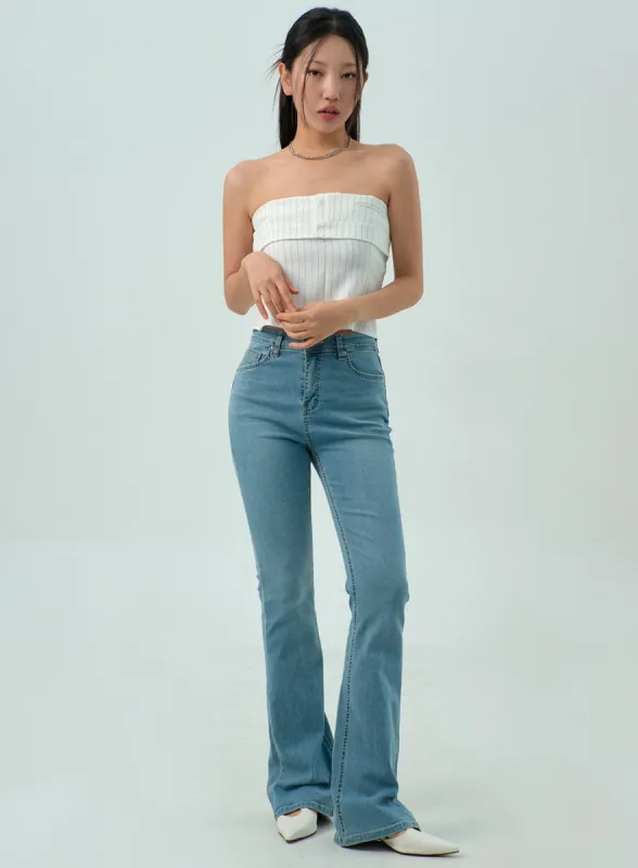 Light Wash Bootcut Jeans CY330 sold by Lewkin