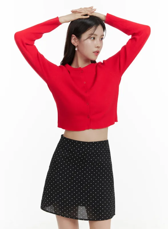 Basic Buttoned Crop Cardigan OA422 sold by Lewkin