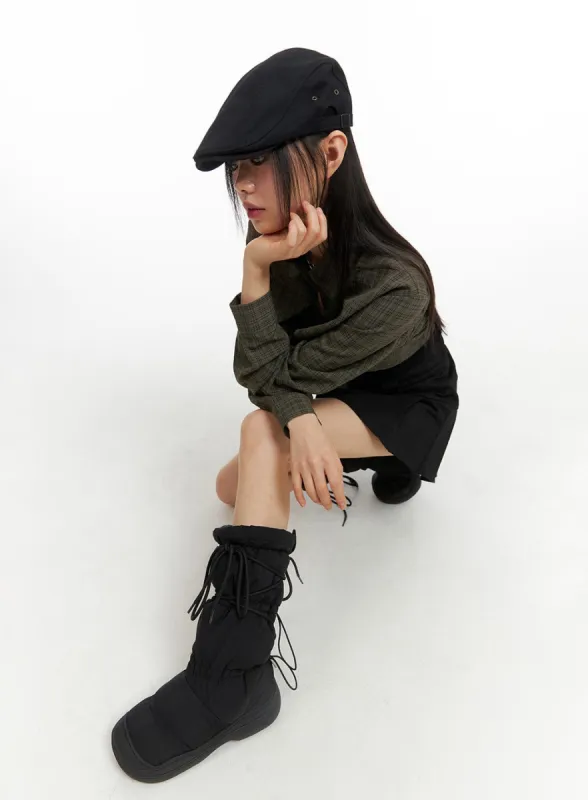 Cropped Cotton Plaid Bolero Top CJ415 sold by Lewkin