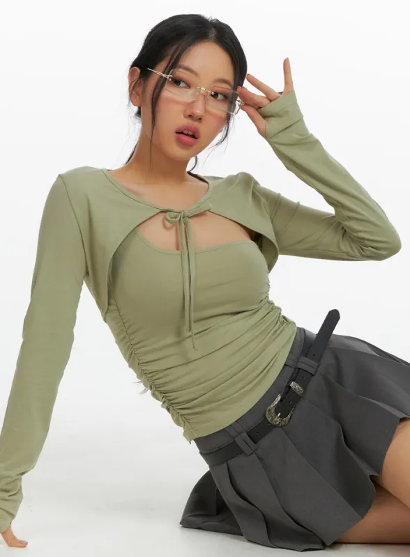 Tank Top and Tie Bolero Top CF408 sold by Lewkin