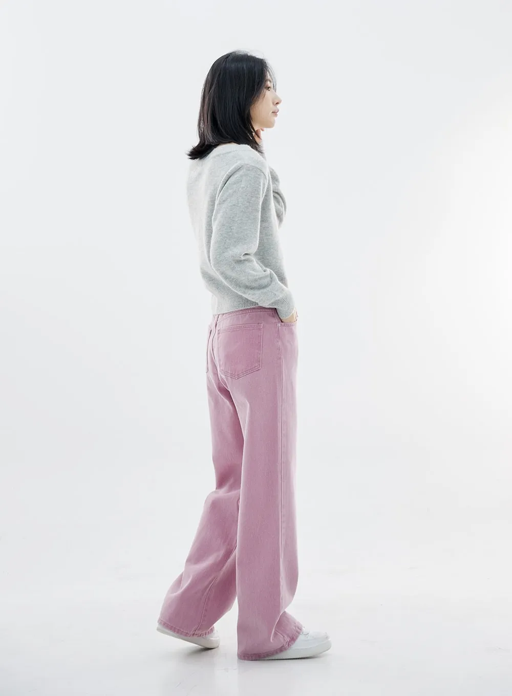 High Waist Straight Wide Leg Pants OO04 sold by Lewkin product image thumbnail 5