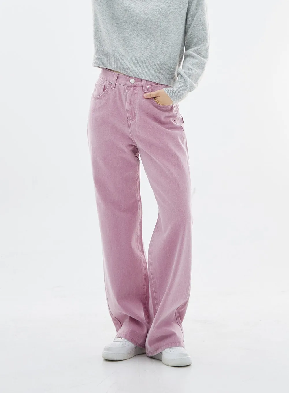 High Waist Straight Wide Leg Pants OO04 sold by Lewkin product image thumbnail 3