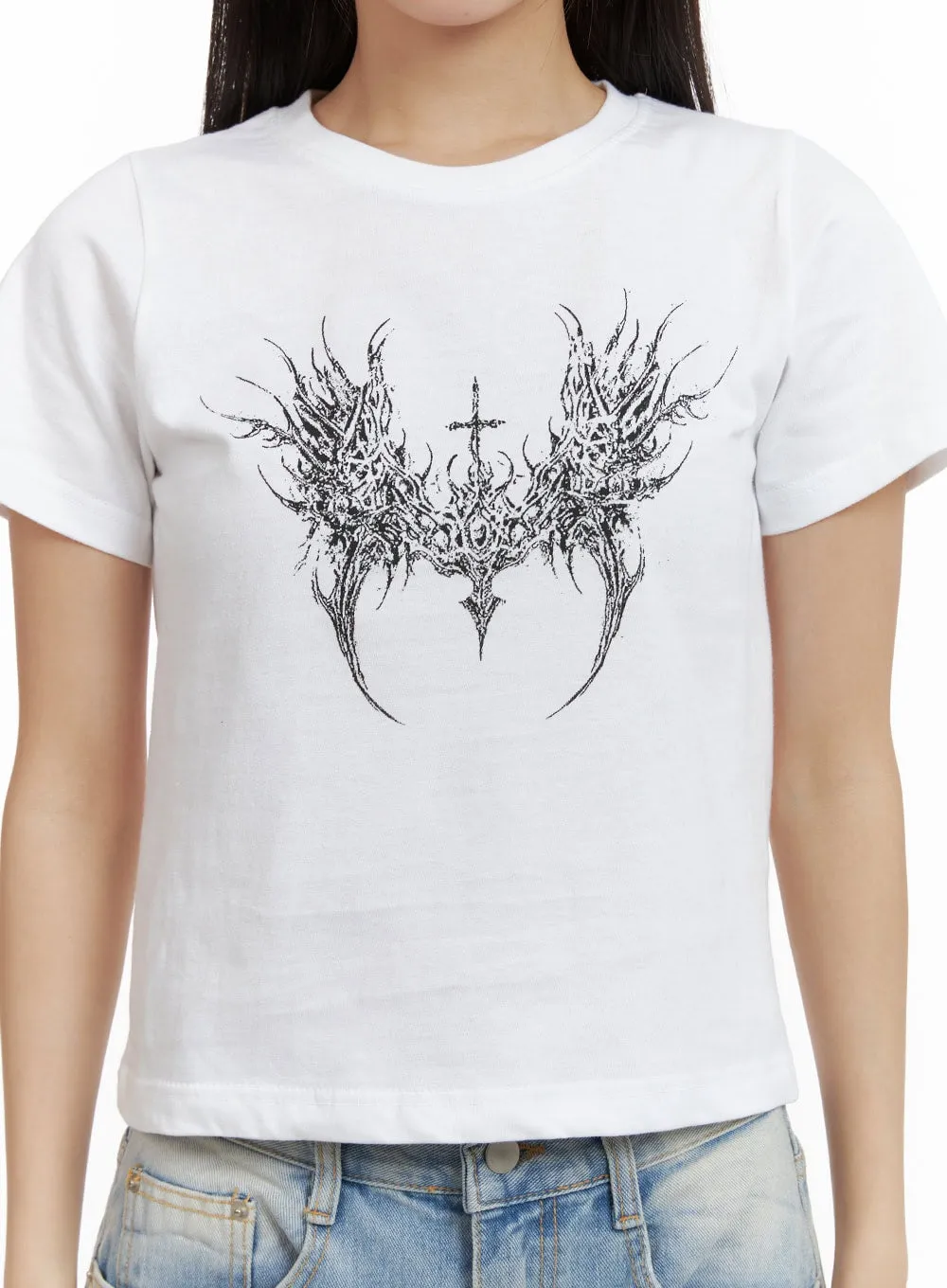 Graphic Crop Tee CU405 sold by Lewkin product image thumbnail 3