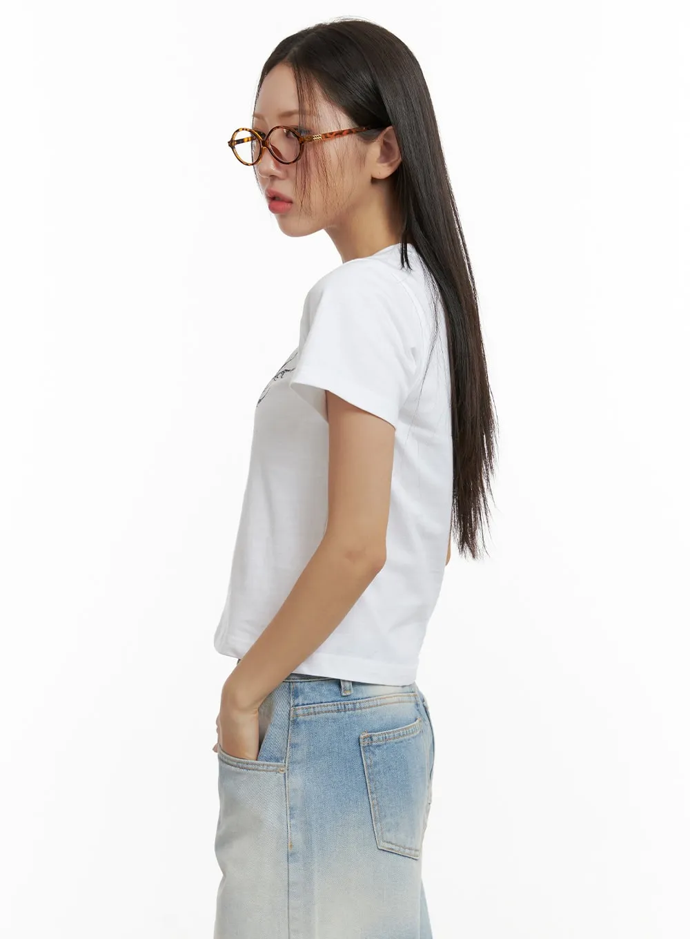 Graphic Crop Tee CU405 sold by Lewkin product image thumbnail 4