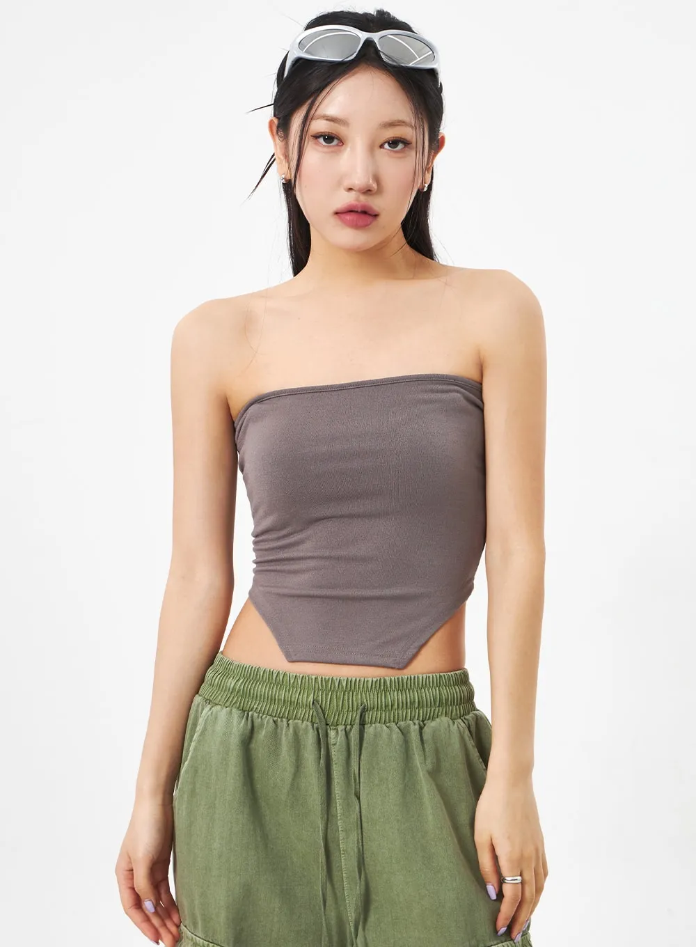 Slit Tube Top CA307 sold by Lewkin