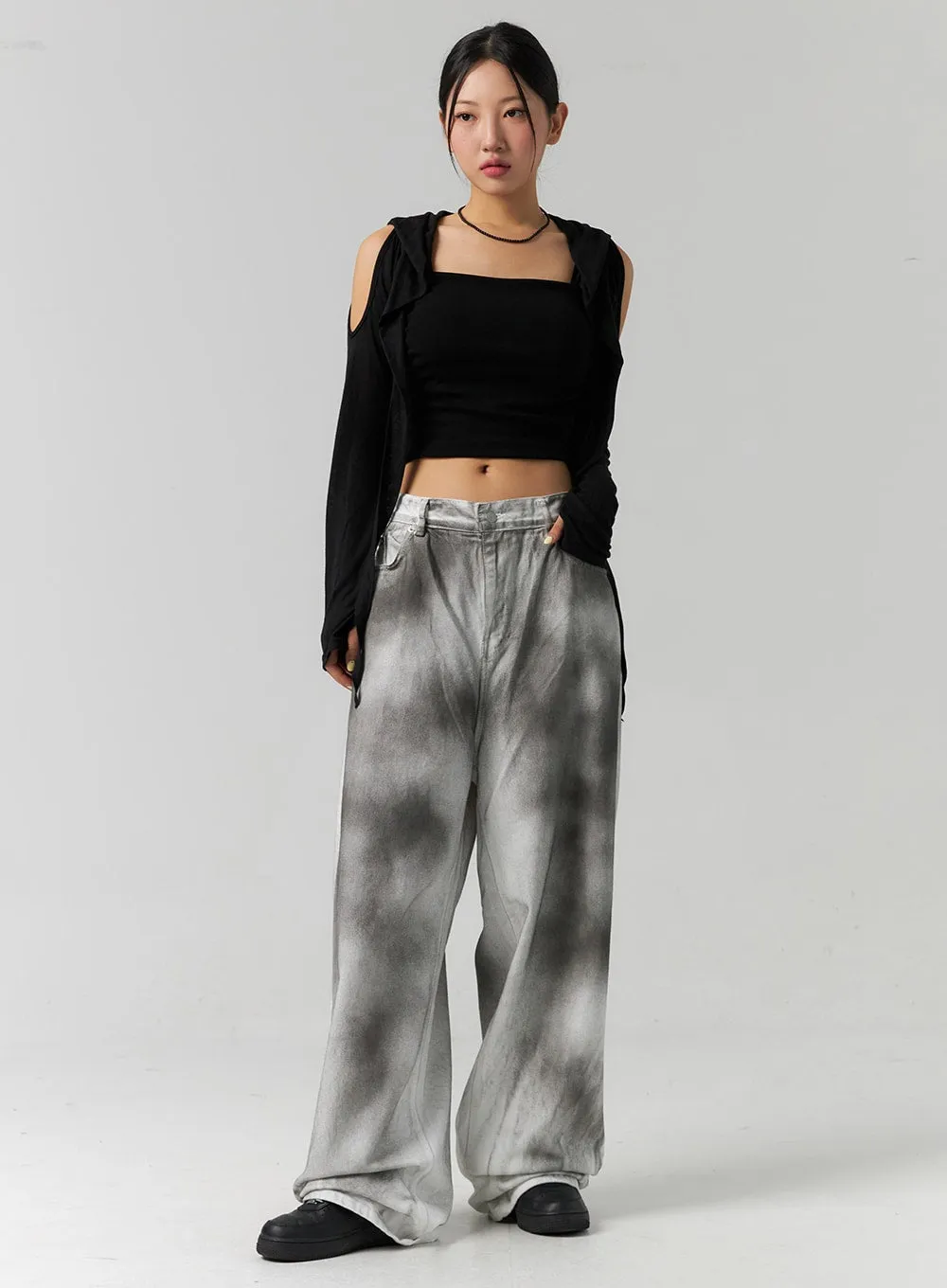Tie Dye Wide Fit Pants CS320 sold by Lewkin