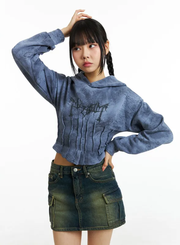 Low Rise Cargo Denim Mini Skirt IN322 sold by Lewkin