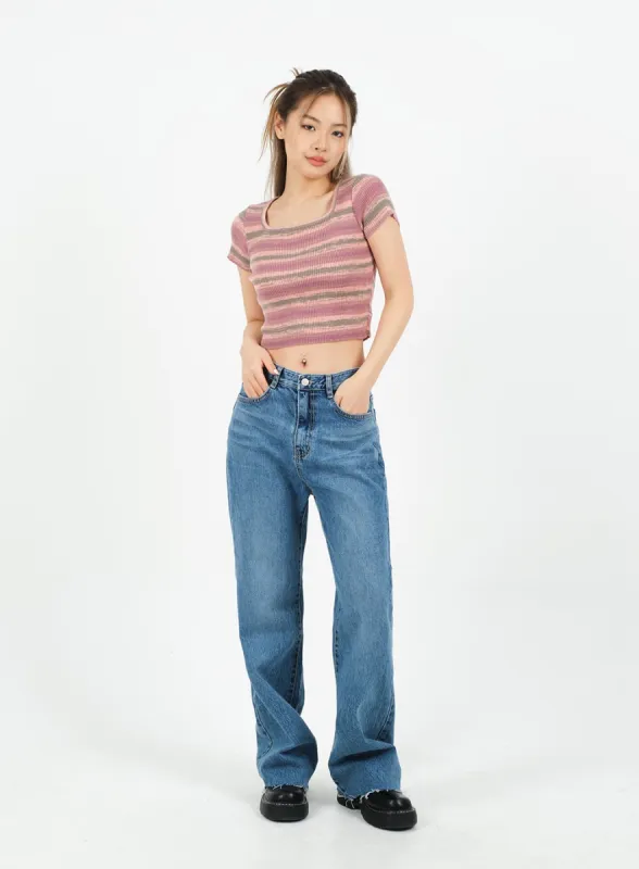 Bleached Denim Pants CA15 sold by Lewkin
