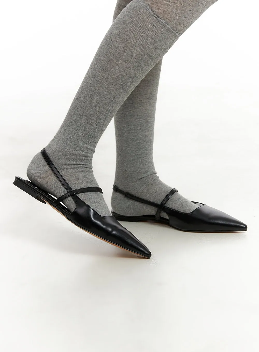 Classic Slingback Pointed Toe Flats CY403 sold by Lewkin product image thumbnail 3