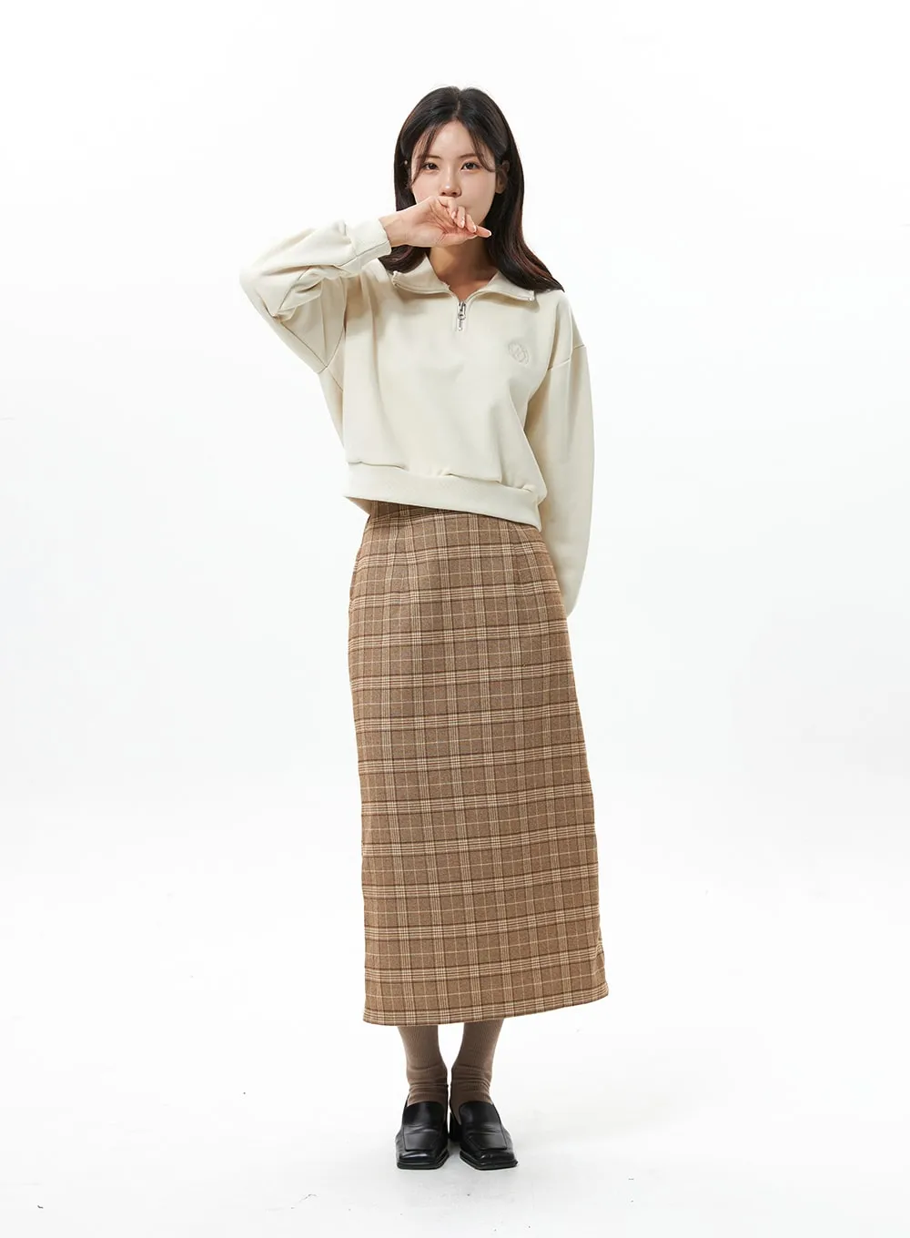 Wide Collar Half Zip Sweatshirt OS315 sold by Lewkin product image thumbnail 3