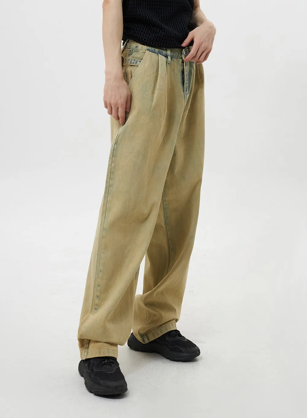 Beige Baggy Jeans Unisex CY322 sold by Lewkin product image thumbnail 5