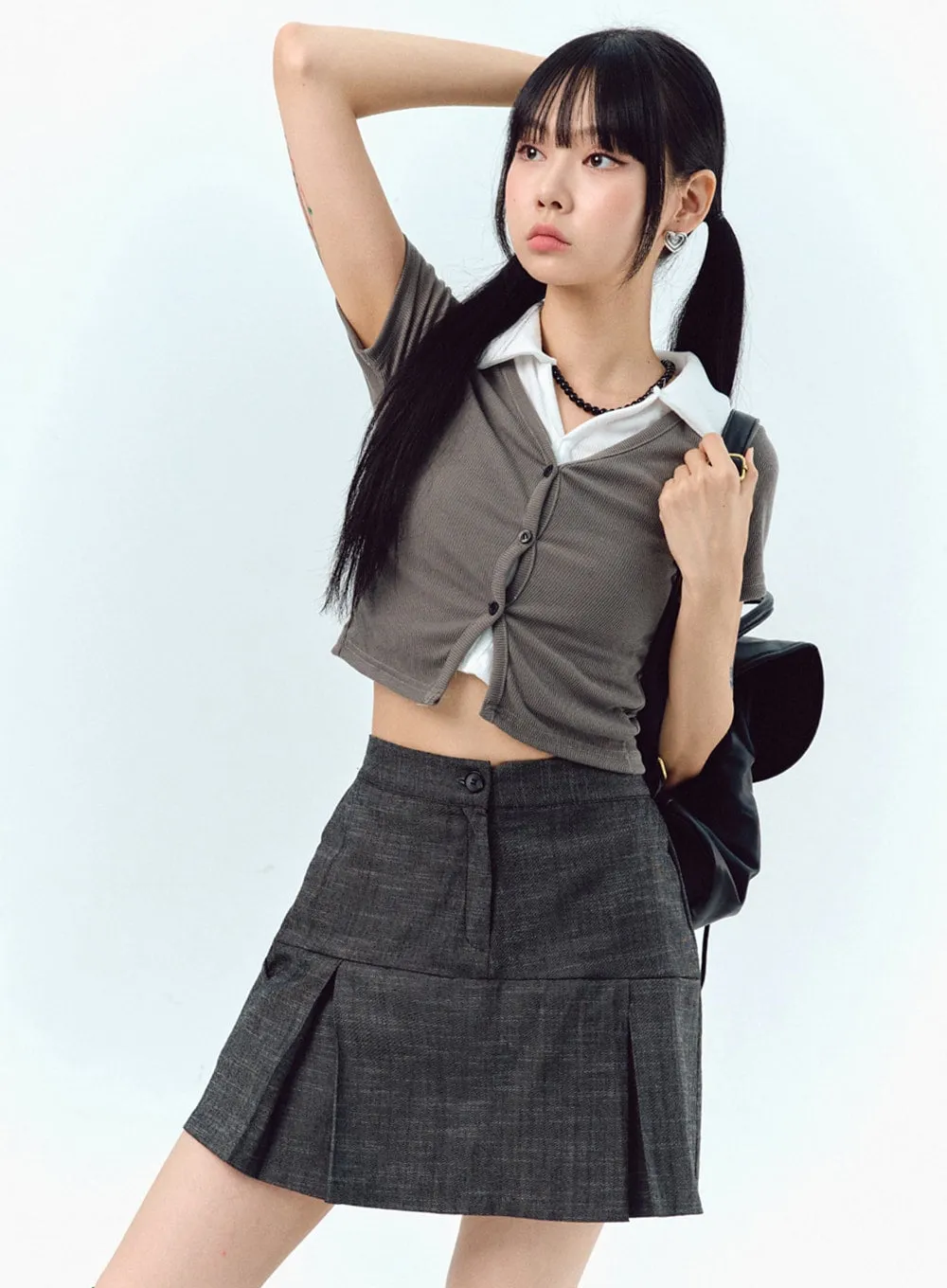 Layered Button Tee IG304 sold by Lewkin product image thumbnail 5