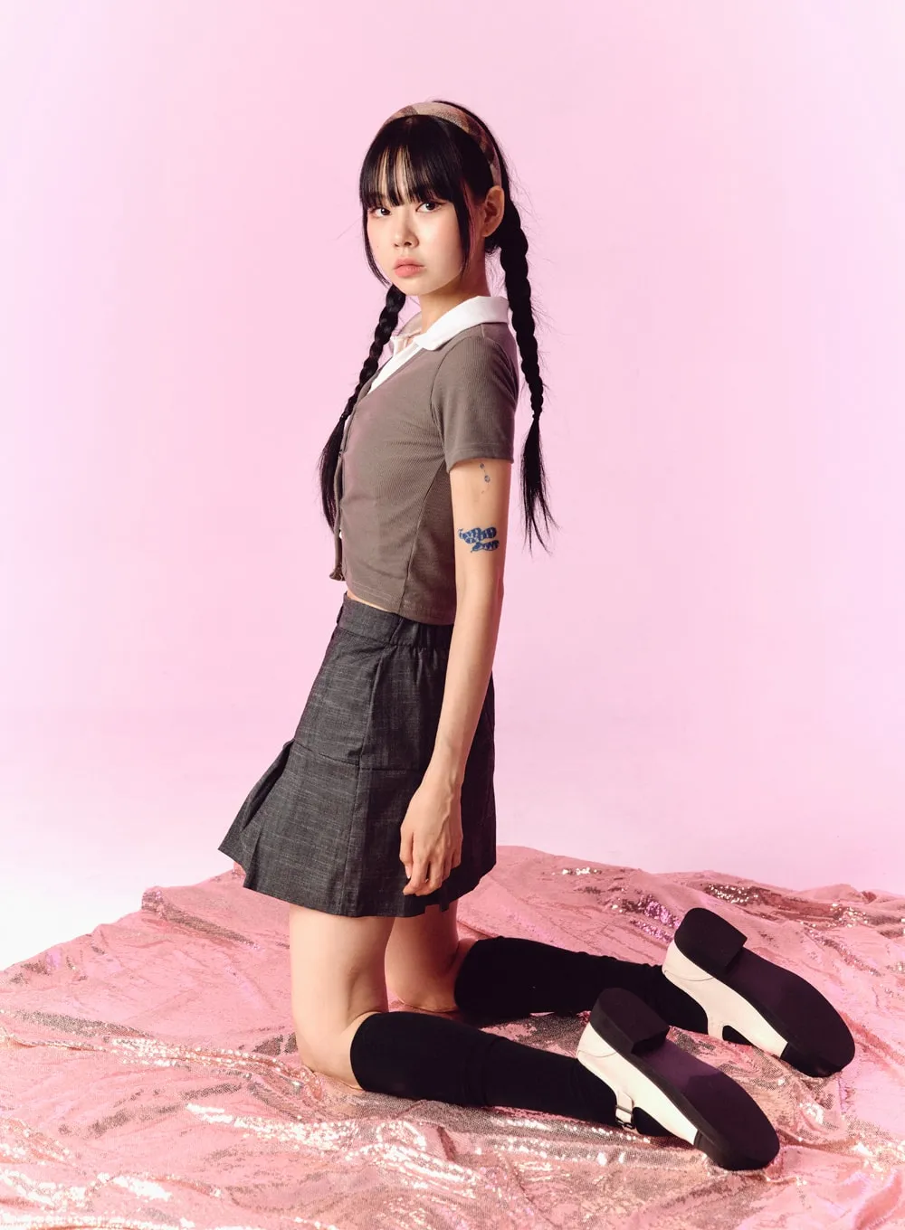 Layered Button Tee IG304 sold by Lewkin product image thumbnail 2