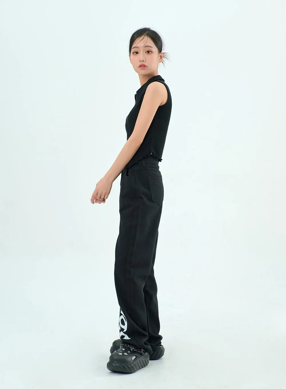 Sleeveless Zip-Up Top BY308 sold by Lewkin product image thumbnail 5