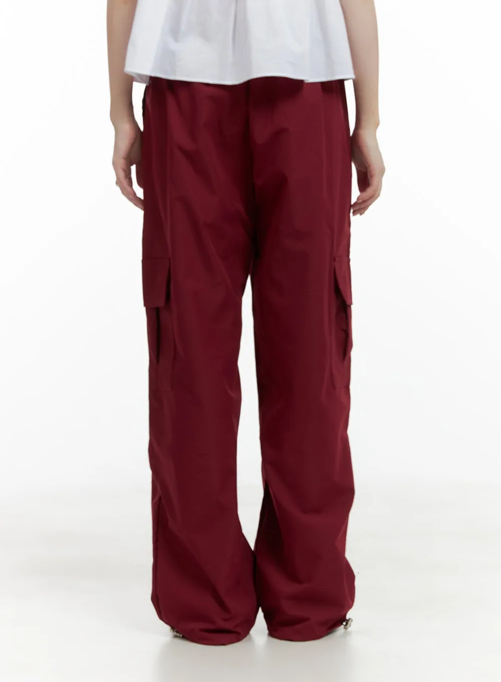 Solid String Waist Cargo Pants CL412 sold by Lewkin product image thumbnail 5