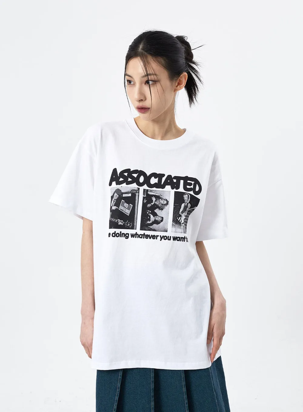 Oversized Graphic Tee CM310 sold by Lewkin