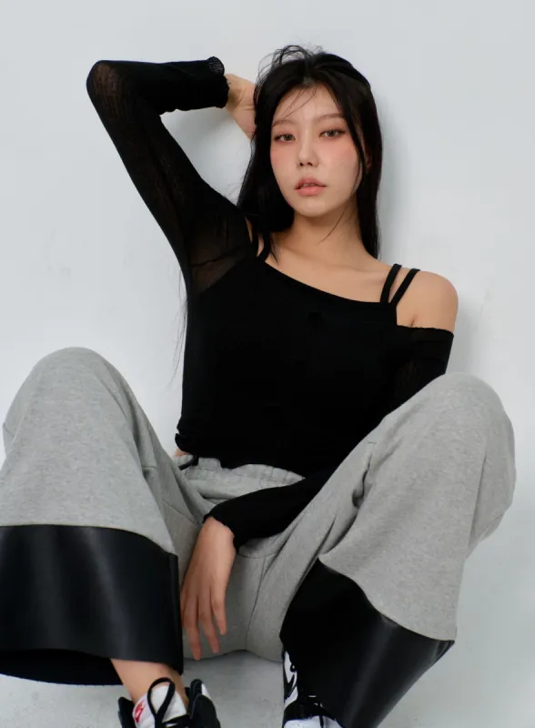 Layered Cropped Top Set IF301 sold by Lewkin