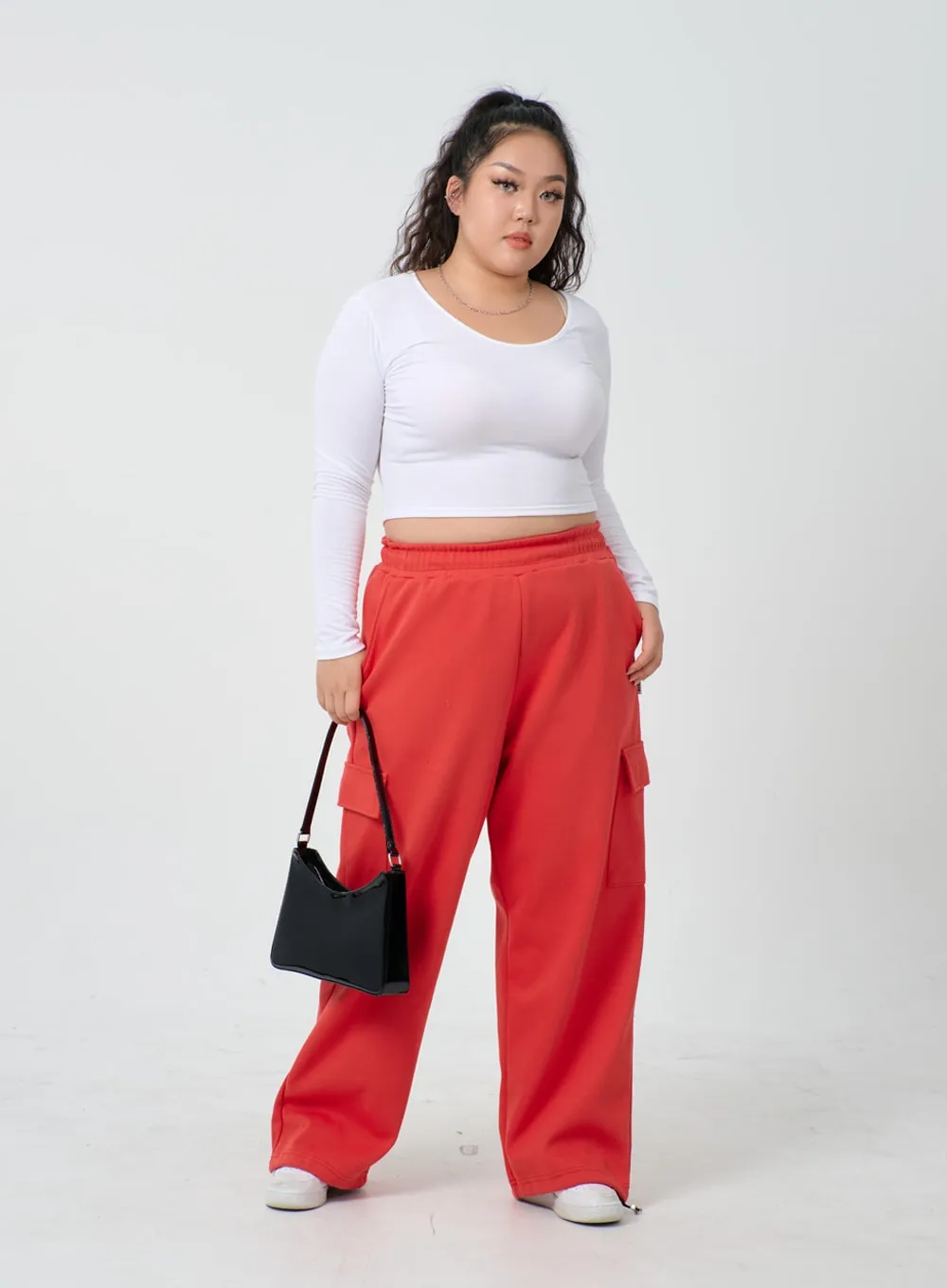 Plus U-Neck Long Sleeve Cropped Top ID27 sold by Lewkin product image thumbnail 4