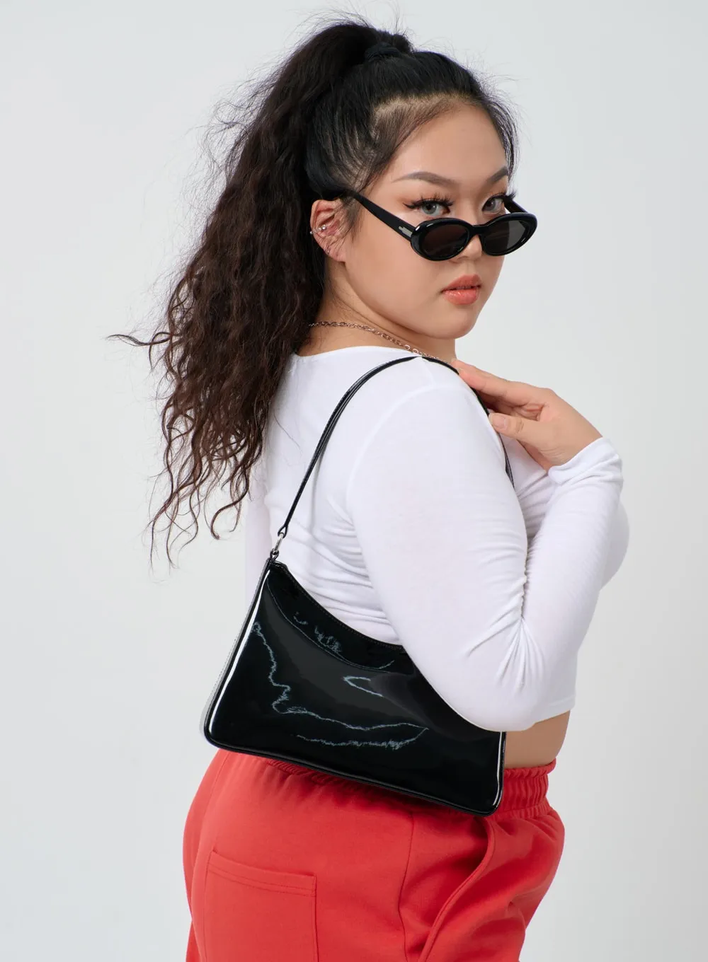 Plus U-Neck Long Sleeve Cropped Top ID27 sold by Lewkin product image thumbnail 3