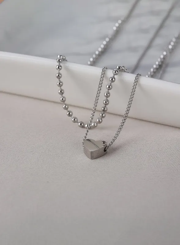 Square Heart Necklace IL403 sold by Lewkin