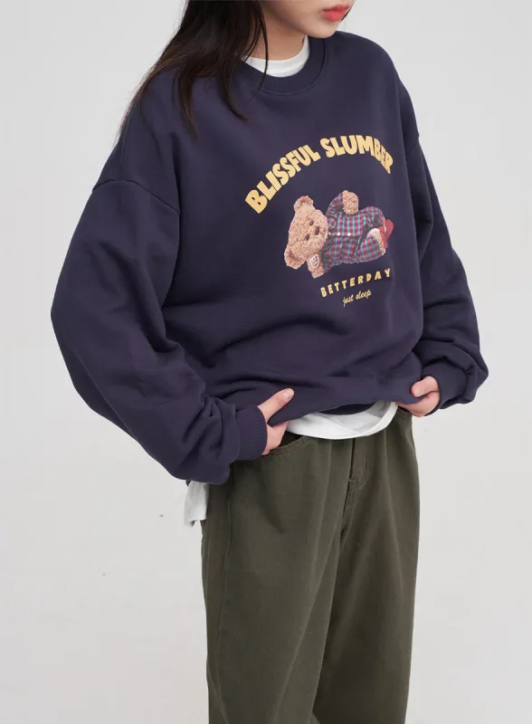 Sleeping Bear Print Sweatshirt sold by Lewkin