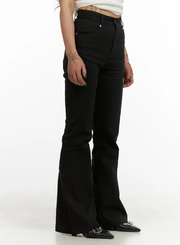 Solid Bootcut Cotton Pants CY430 sold by Lewkin