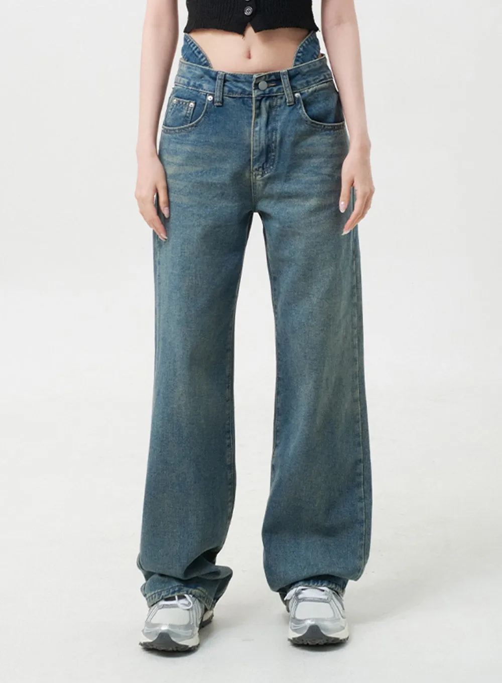 Waist Detail Jeans BY331 sold by Lewkin