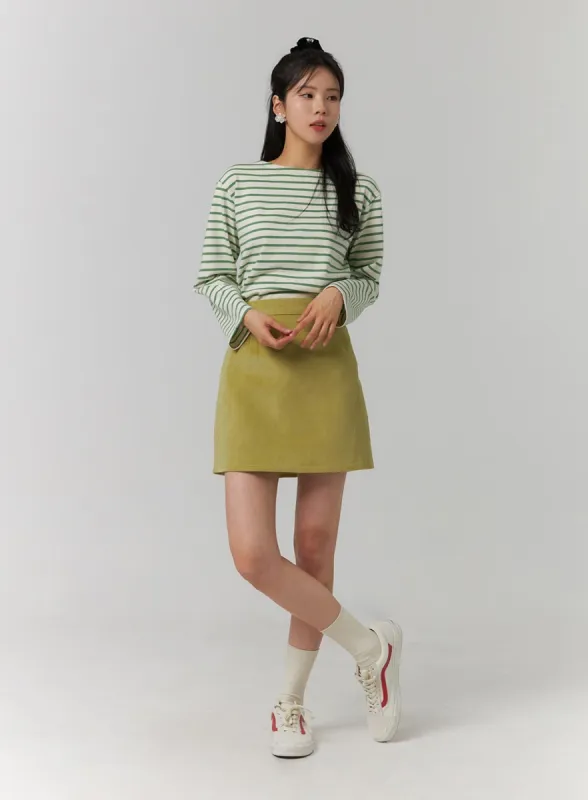 Corduroy Zipper Mini Skirt OJ423 sold by Lewkin