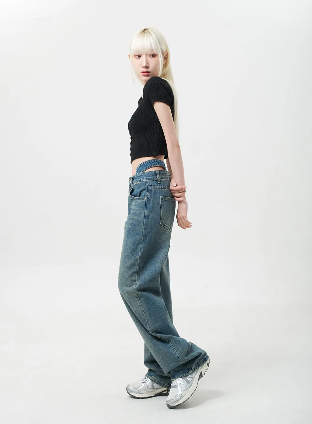 Waist Detail Jeans BY331 sold by Lewkin product image thumbnail 5