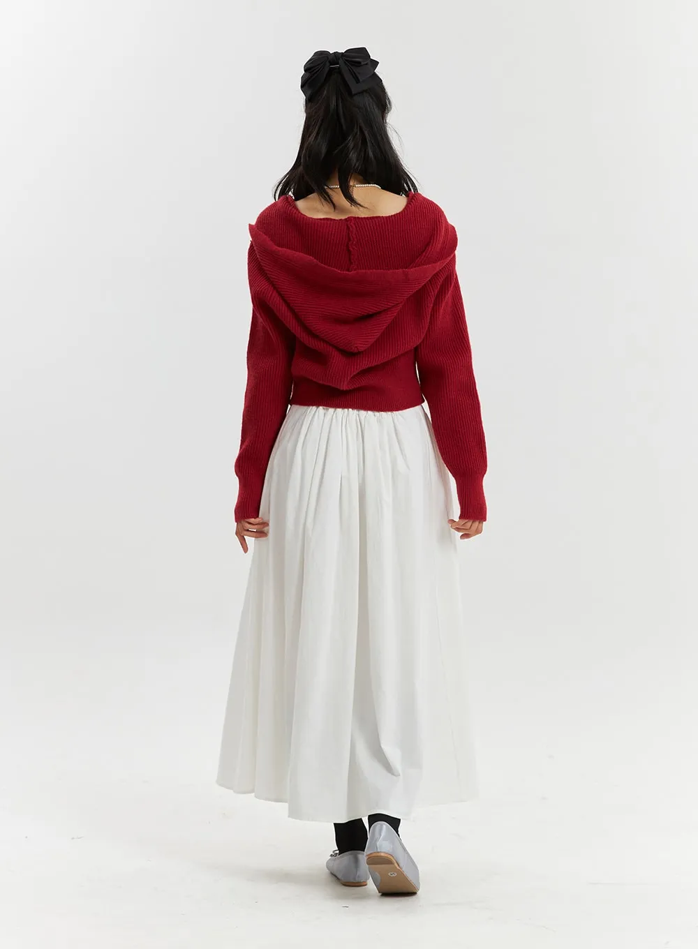 Long Sleeve Solid Zipper Pocket Knit Hoodie OD320 sold by Lewkin product image thumbnail 4