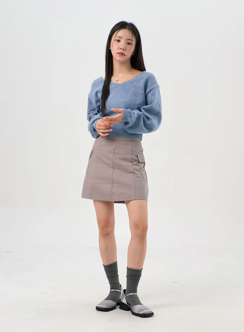 Cargo Mini Skirt OS302 sold by Lewkin product image thumbnail 3