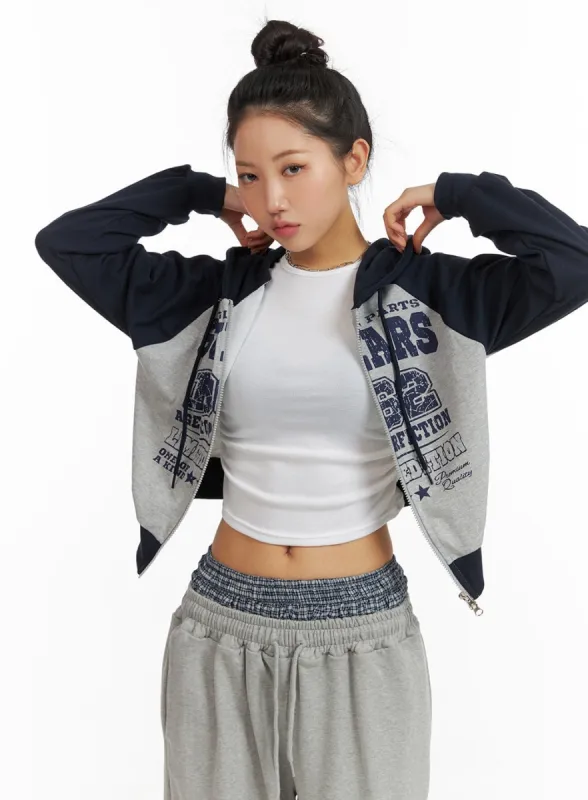 Sporty Chic Varsity Hoodie Jacket CM408 sold by Lewkin