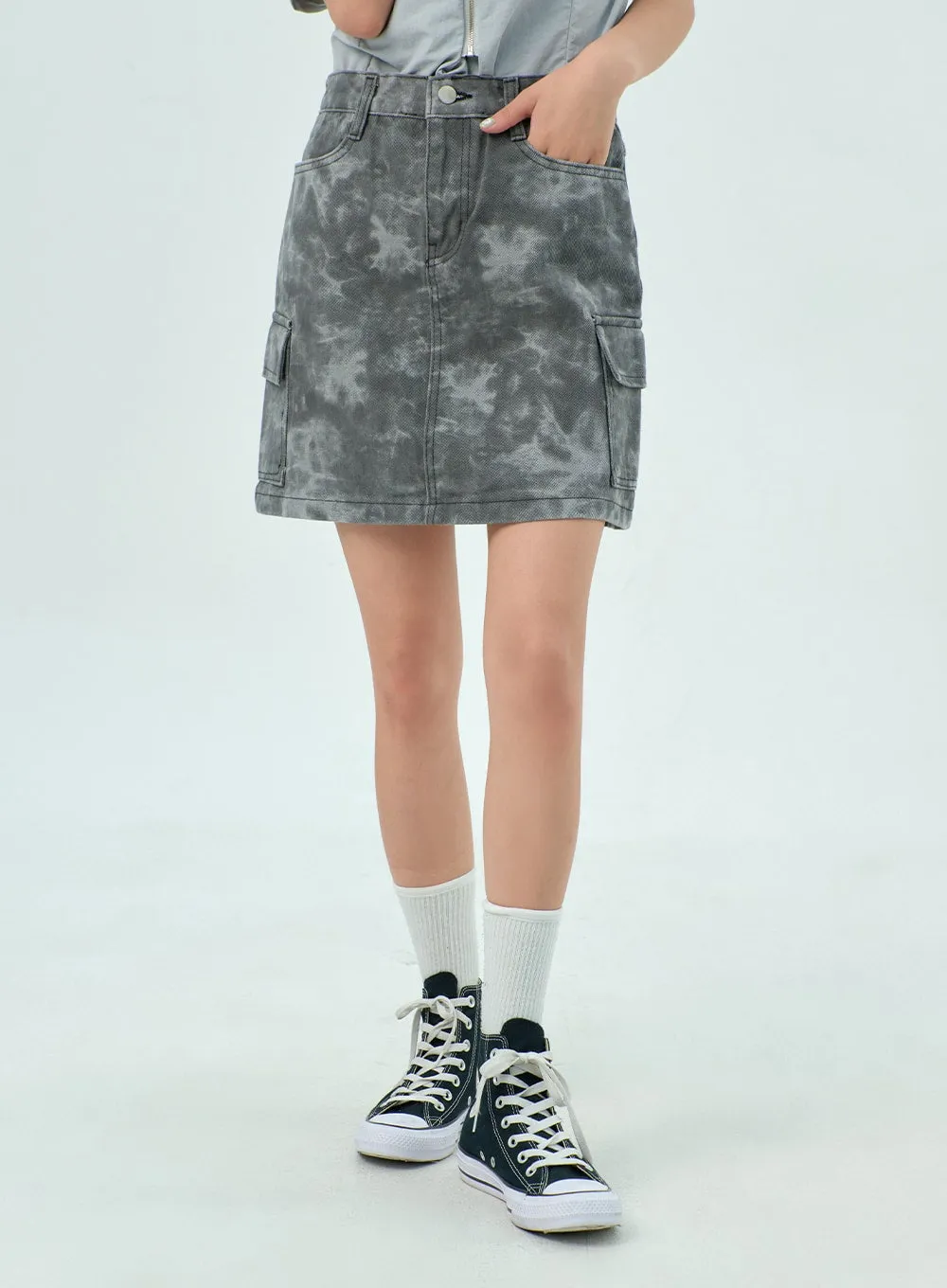 Tie Dye Mini Skirt BY316 sold by Lewkin product image thumbnail 2