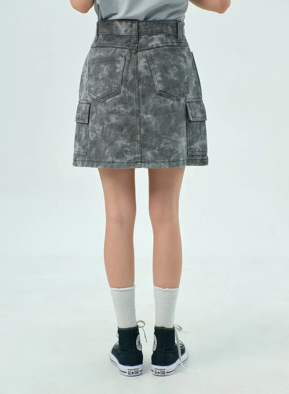 Tie Dye Mini Skirt BY316 sold by Lewkin product image thumbnail 4