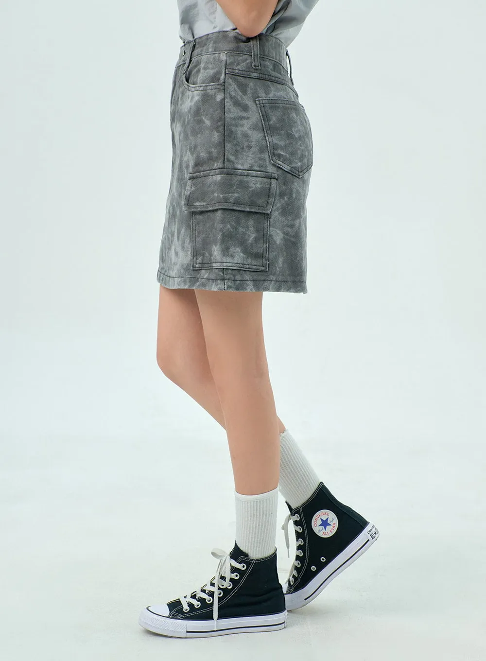 Tie Dye Mini Skirt BY316 sold by Lewkin product image thumbnail 3