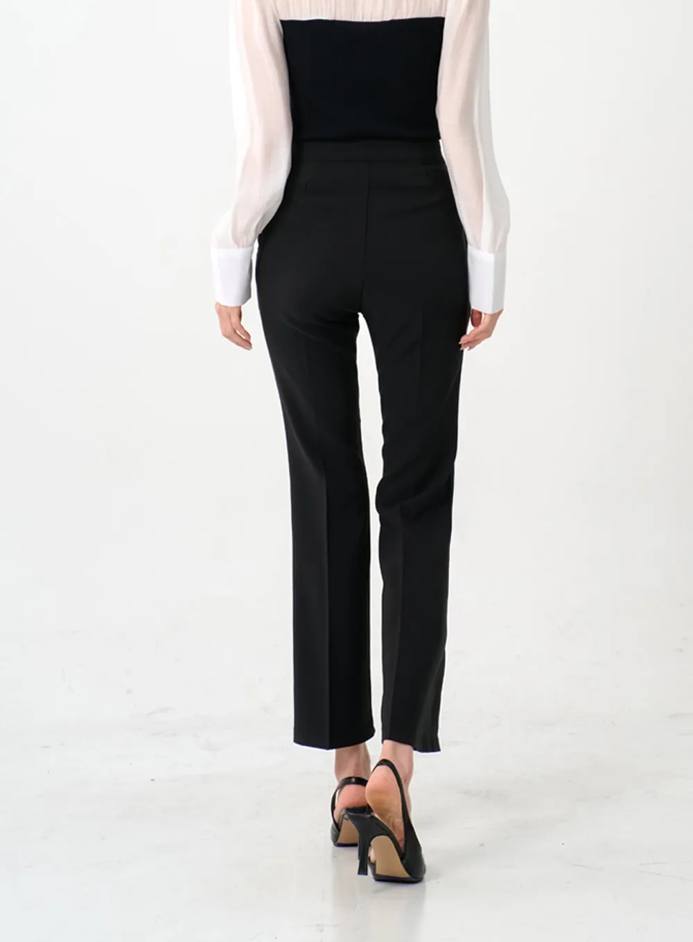 Semi Bootcut Tailored Pants IO07 sold by Lewkin product image thumbnail 3