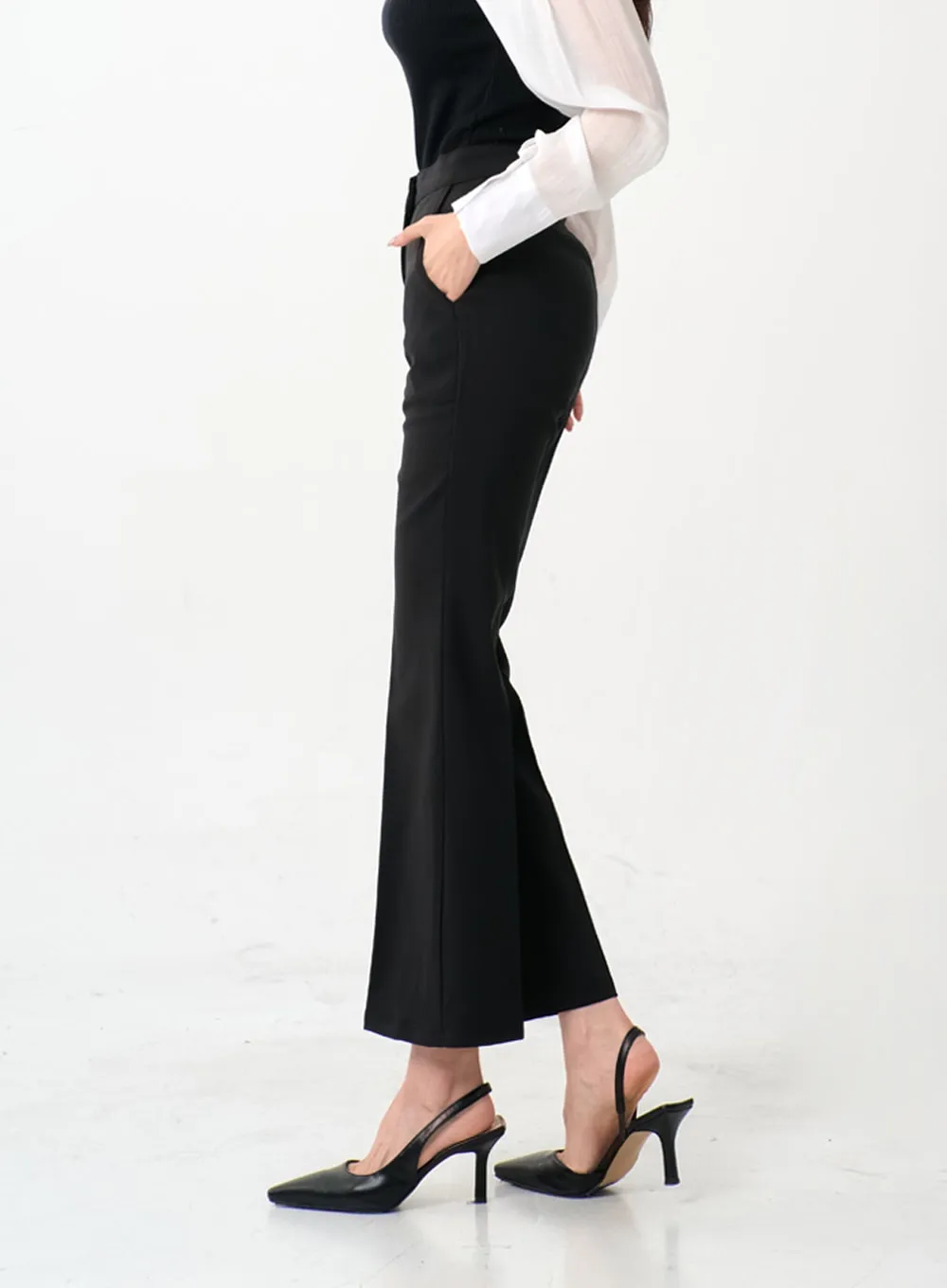 Semi Bootcut Tailored Pants IO07 sold by Lewkin product image thumbnail 2