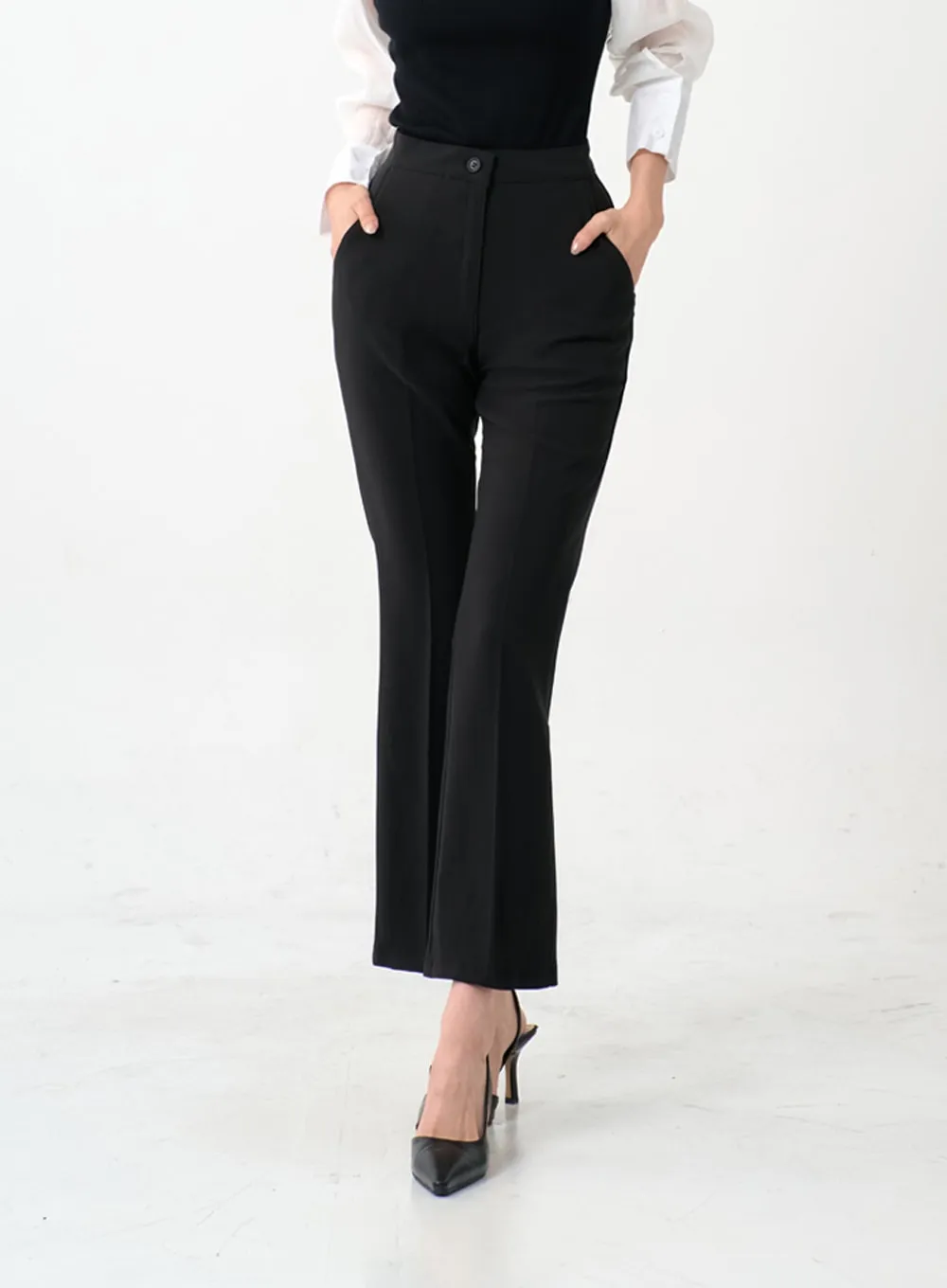 Semi Bootcut Tailored Pants IO07 sold by Lewkin