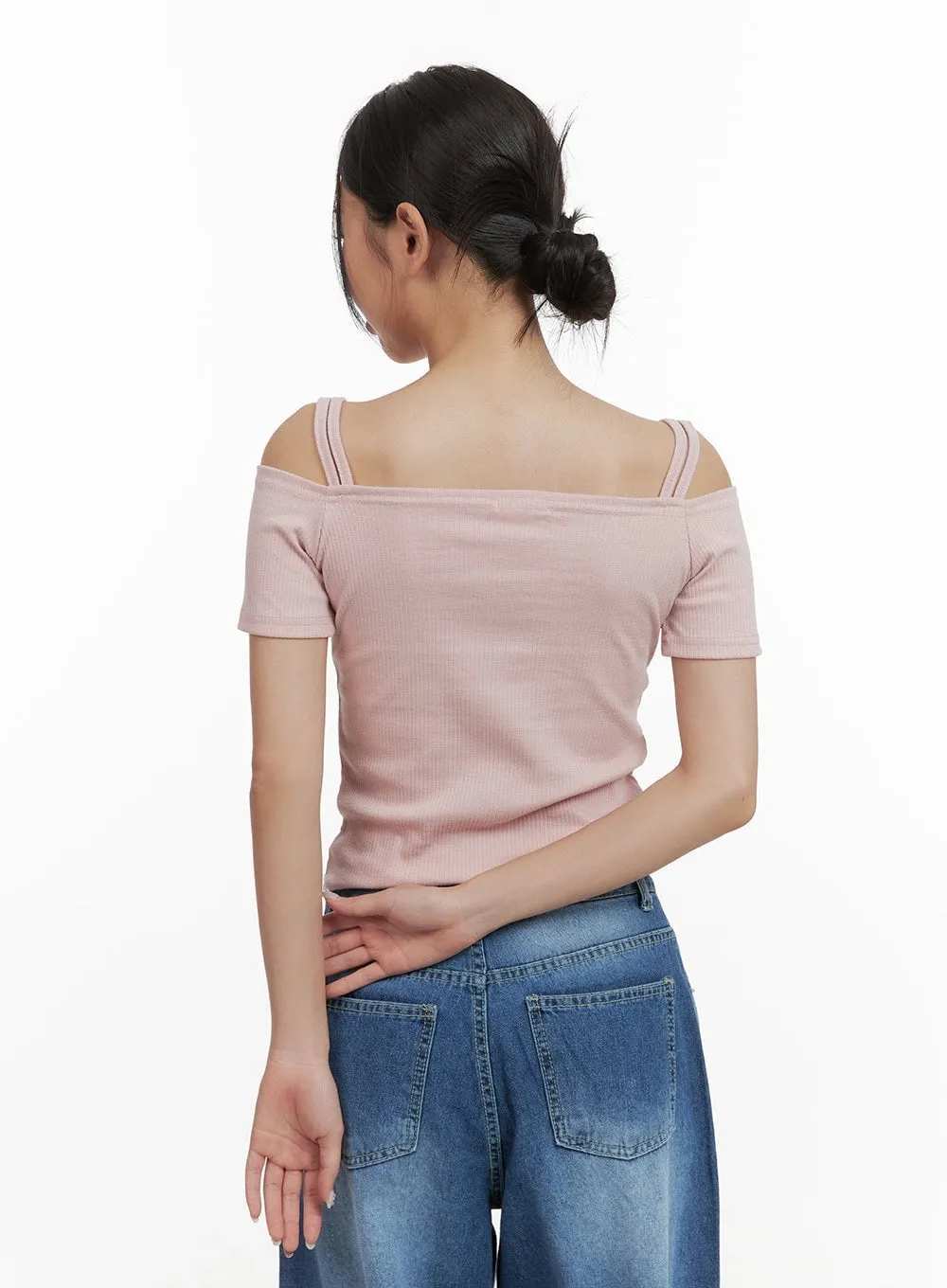 Off Shoulder Short Sleeve Tee CY423 sold by Lewkin product image thumbnail 4