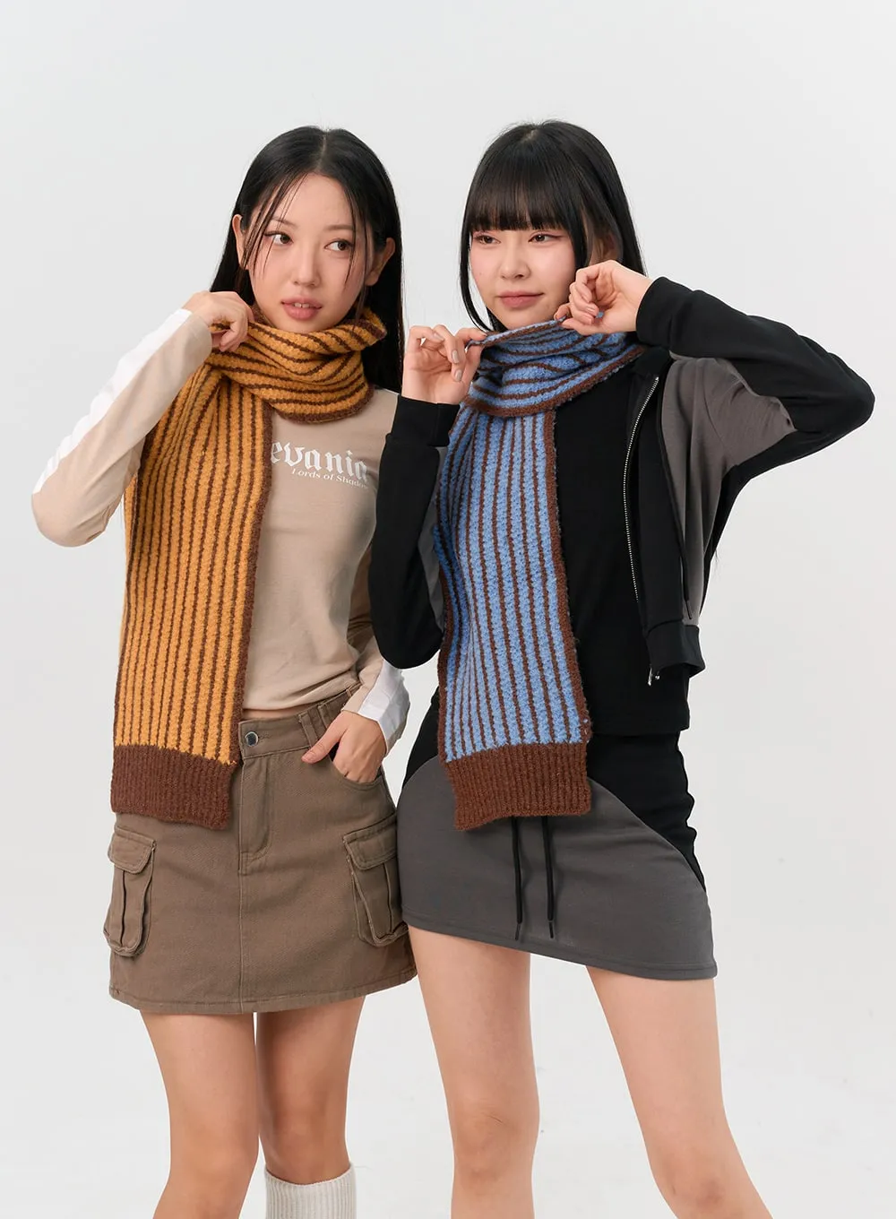 Knit Stripe Scarf IN302 sold by Lewkin