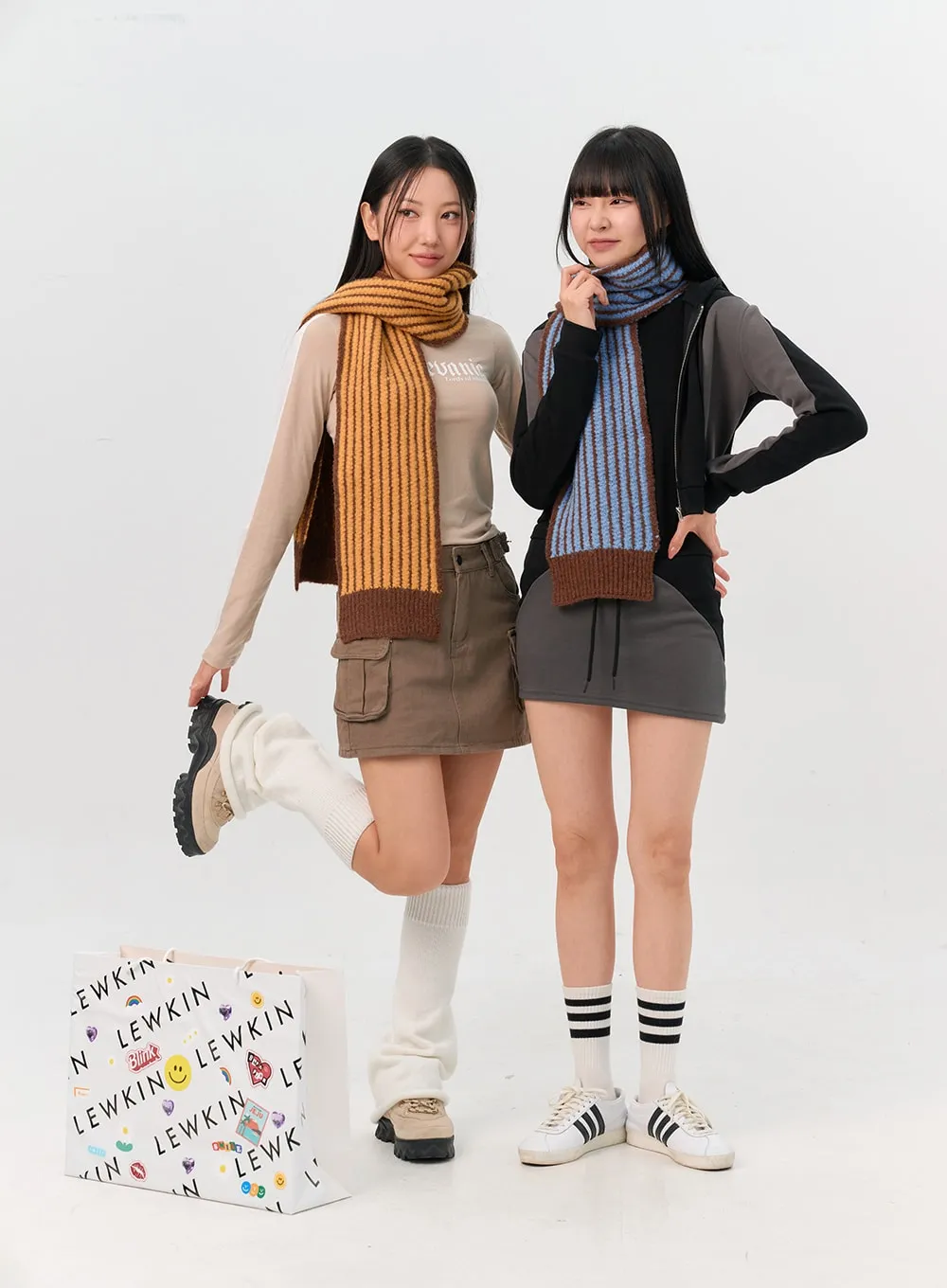 Knit Stripe Scarf IN302 sold by Lewkin product image thumbnail 4