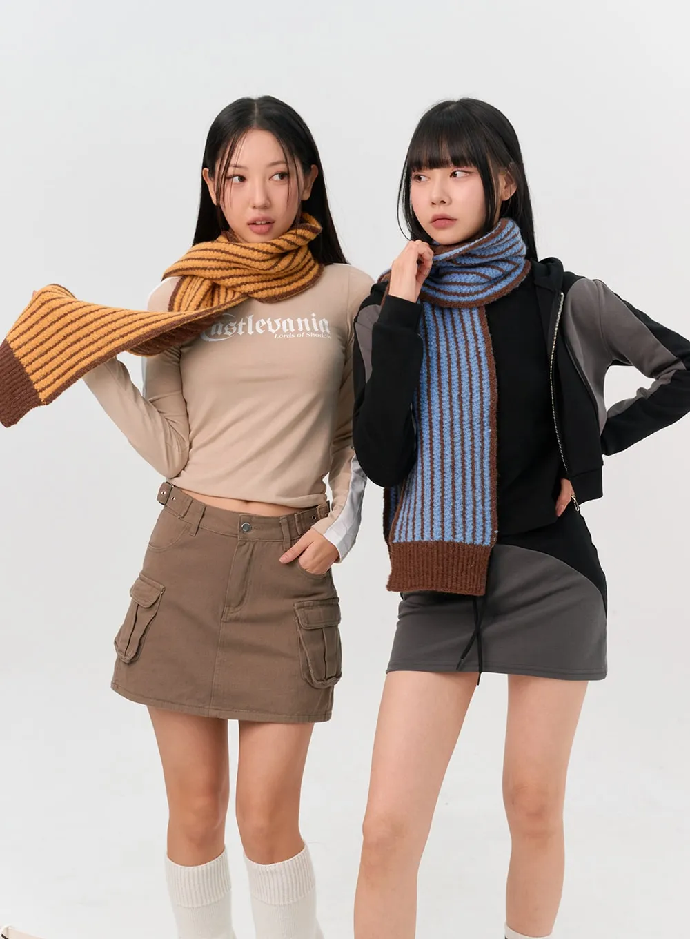 Knit Stripe Scarf IN302 sold by Lewkin product image thumbnail 2