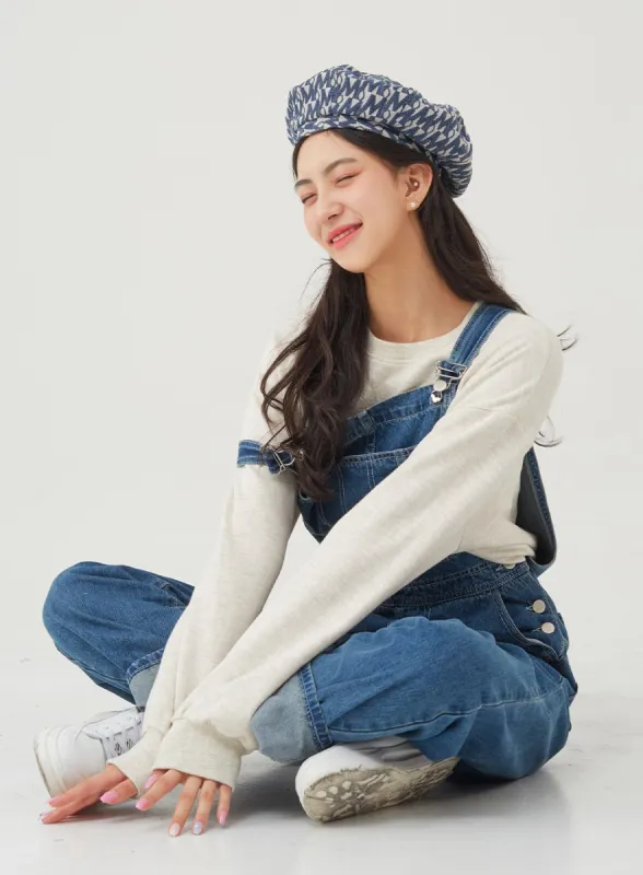 Side Button Denim Overall Pants BG24 sold by Lewkin